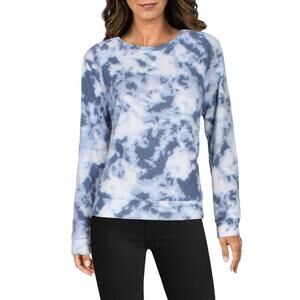 2LIV Women's Boatneck sweater Sweater long sleeve Navy Tie Dye Size L $48